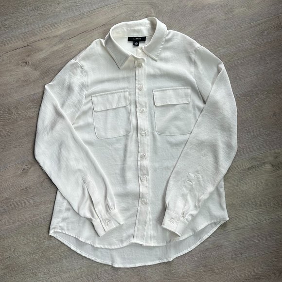 ALFANI (WHITE!) Button-Front Shirt PS - Picture 2 of 6
